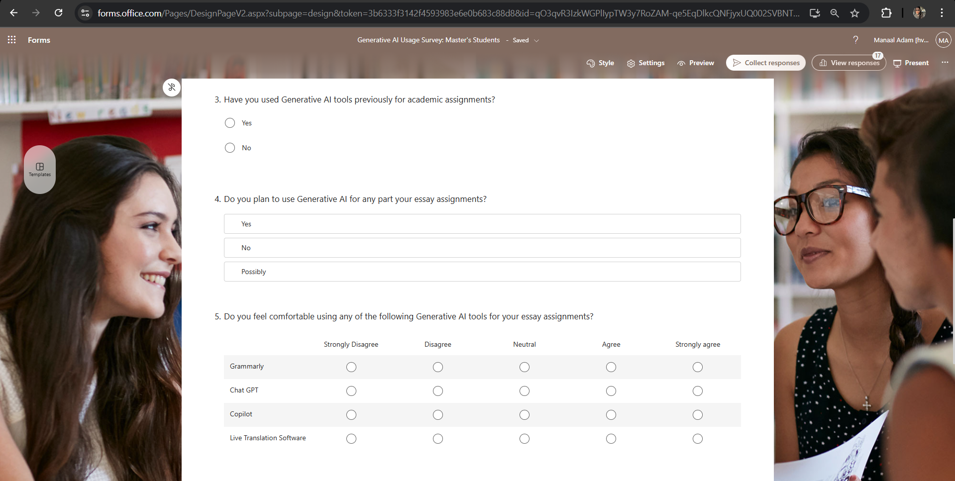 Survey Questions 3-5